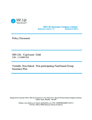 SBI Life CapAssure Gold Policy Document