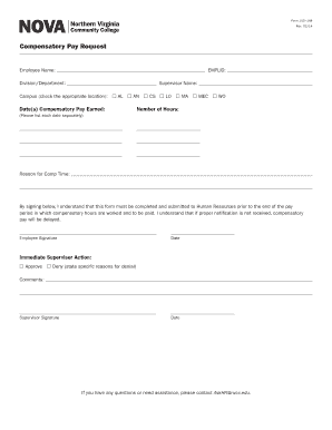 Compensatory Pay Request Form