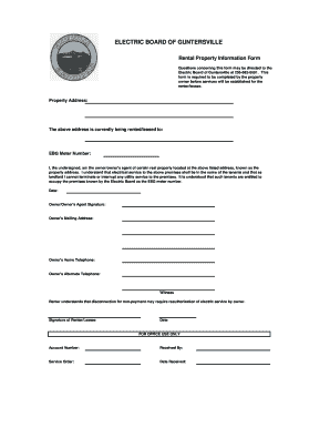 Rental Property Information Form