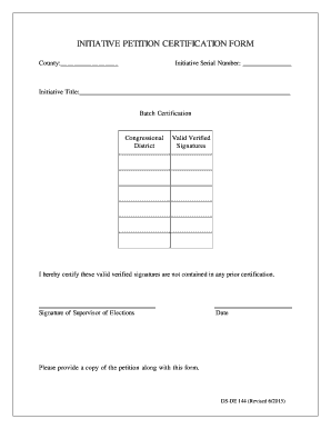 Initiative Petition Certification Form