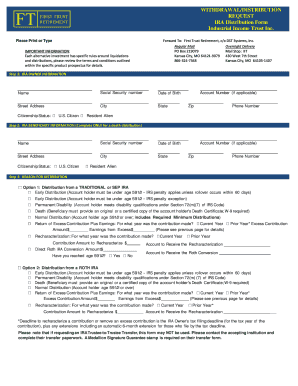 IRA Distribution Request Form