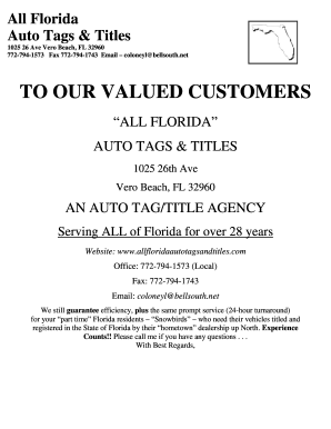 Florida Vehicle Registration and Title Checklist