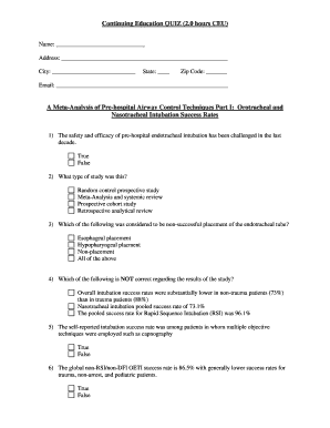 Continuing Education Quiz