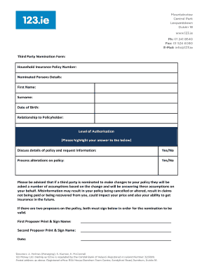 Third Party Nomination Form