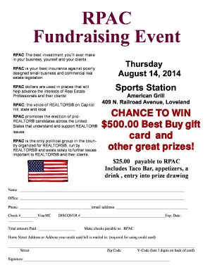 RPAC Fundraising Event Registration Form