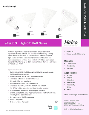 ProLED High CRI PAR Series Dimmable Lamps