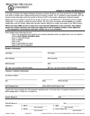 Request to Transfer-Out SEVIS Record