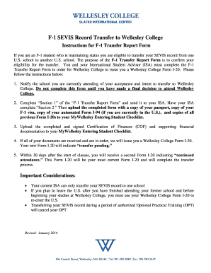 F-1 Transfer Report Form