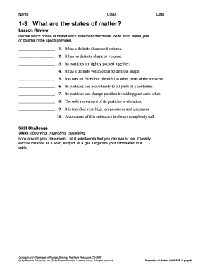 States of Matter Lesson Review