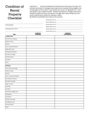 Rental Property Condition Checklist