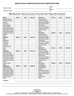 Move-In and Move-Out Inspection Form