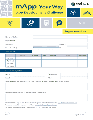 App Development Challenge Registration Form