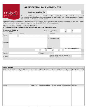 Employment Application Form