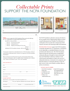 NCPA Foundation Print Order Form