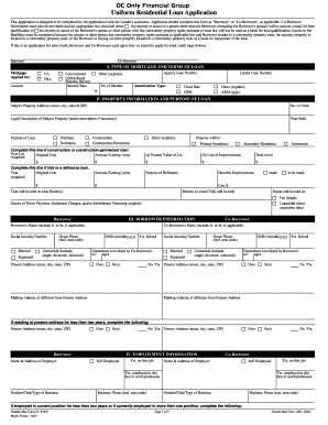 Uniform Residential Loan Application