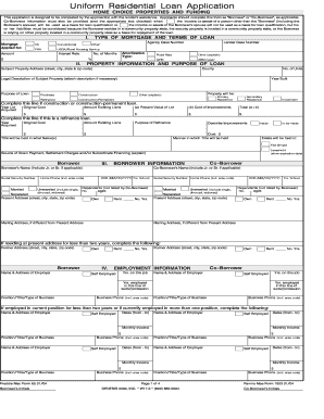Uniform Residential Loan Application