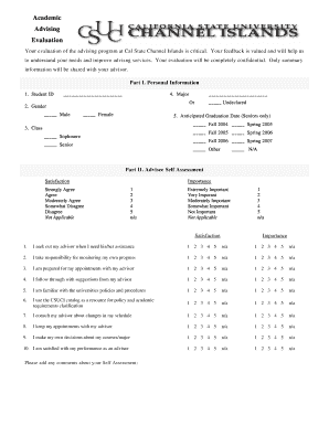 Academic Advising Evaluation Form