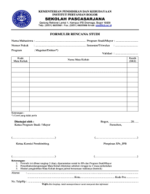 Study Plan Form
