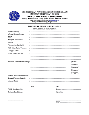 Indonesian Graduate Diploma Application Form