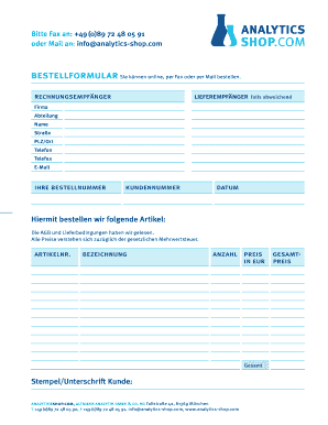 Bestellformular