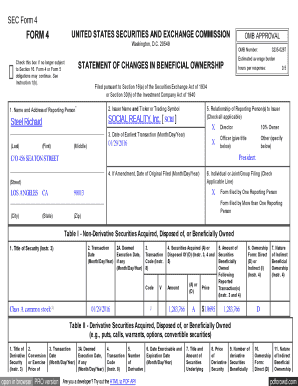 SEC Form 4 Statement of Changes in Beneficial Ownership