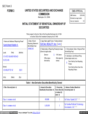 SEC Form 3 - Beneficial Ownership