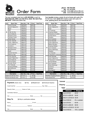 Read Naturally Order Form