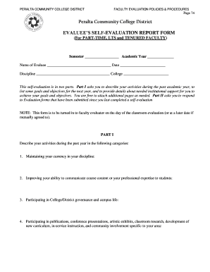 Faculty Self-Evaluation Report Form