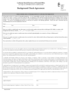 Lutheran Social Services Background Check Agreement