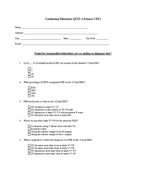 Continuing Education Quiz on Posterior Myocardial Infarction