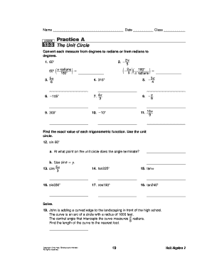 LESSON Practice A 13-3 The Unit Circle