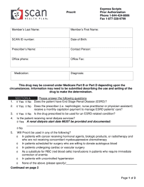 Procrit Prior Authorization Form