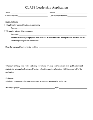 Leadership Application Form
