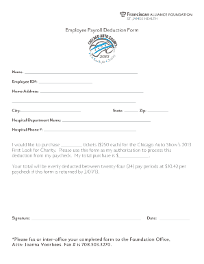 Employee Payroll Deduction Form