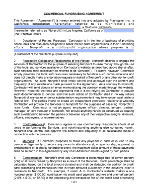 Commercial Fundraising Agreement