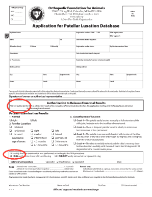 Patellar Luxation Database Application