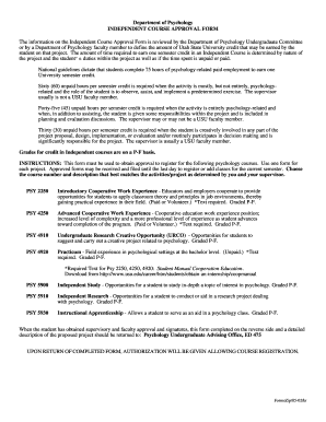 Independent Course Approval Form-Word - psychology usu