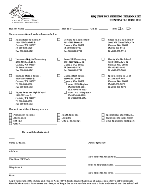 Request for Student Records
