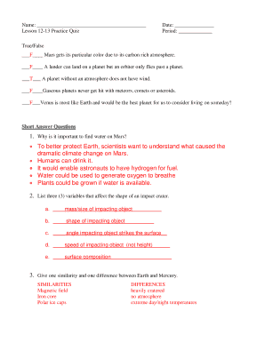 Lesson 12-13 Practice Quiz