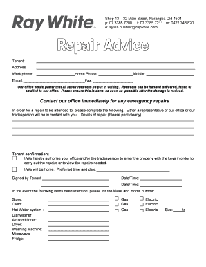 Tenant Repair Request Form