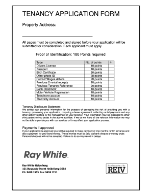 Residential Tenancy Application Form