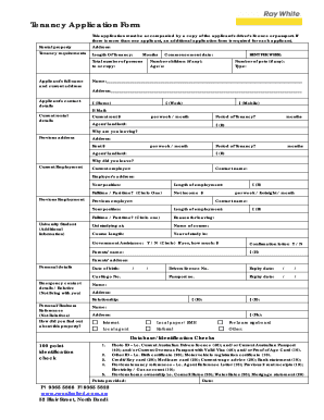 Australian Tenancy Application Form