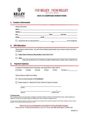 2014-15 Campaign Donor Form