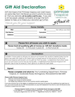 Gift Aid Declaration Form