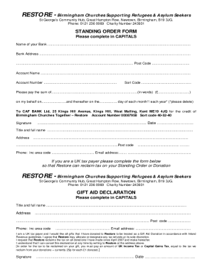UK Gift Aid Declaration Form