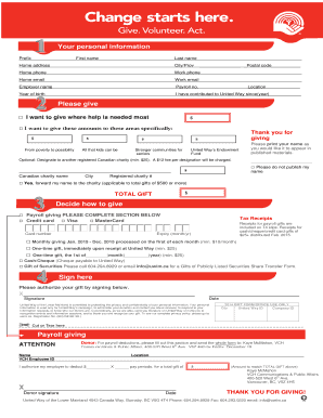 United Way Donation Form