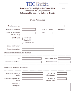 Formulario de Información del Estudiante