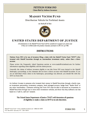 Madoff Victim Fund Petition Form IND