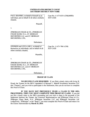 BLMIS Madoff Proof of Claim Form