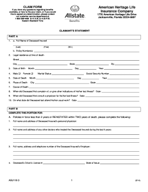 American Heritage Life Claim Form